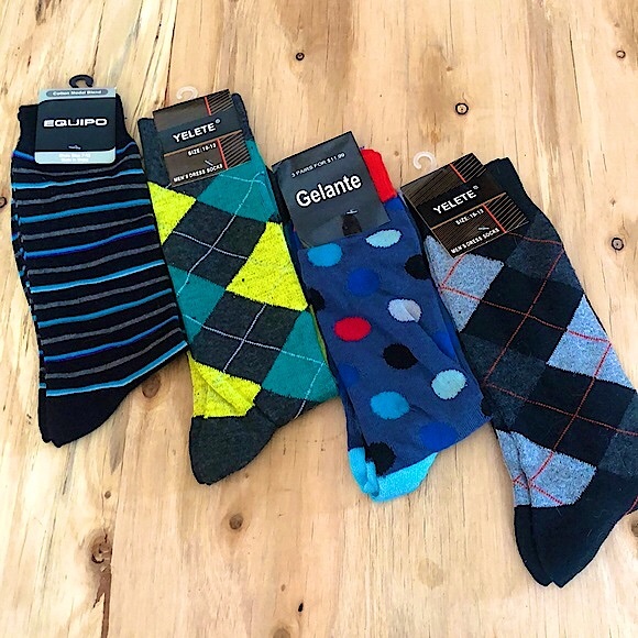 🌈3 for $25🌈 BUNDLE Men’s Dress Socks Various Patterns 4 Pair - Picture 1 of 6